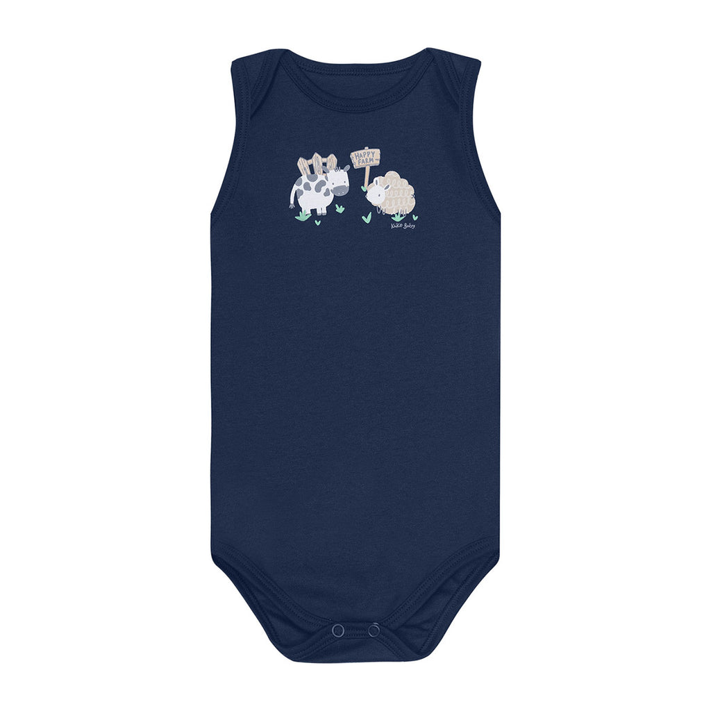 Body Regata Bebê Menino Fazendinha Ovelha - Kiko Baby