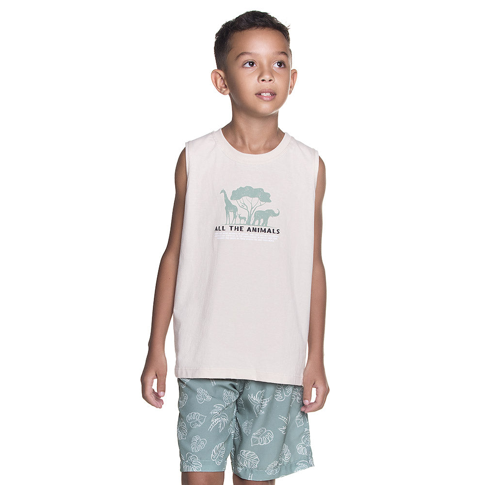 Conjunto Infantil Nature Regata e Bermuda Tactel - Have Fun