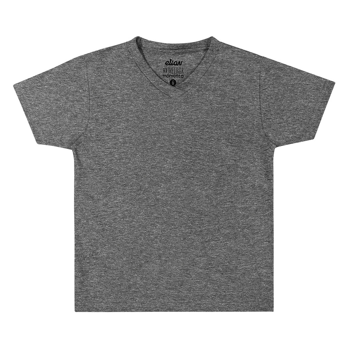 Camiseta Infantil Masculina Lisa Meia Malha Gola V - Elian