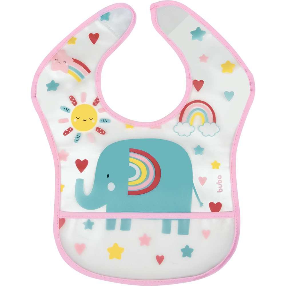 Babador Bebê Impermeável Para Alimentação Arco-íris - Buba
