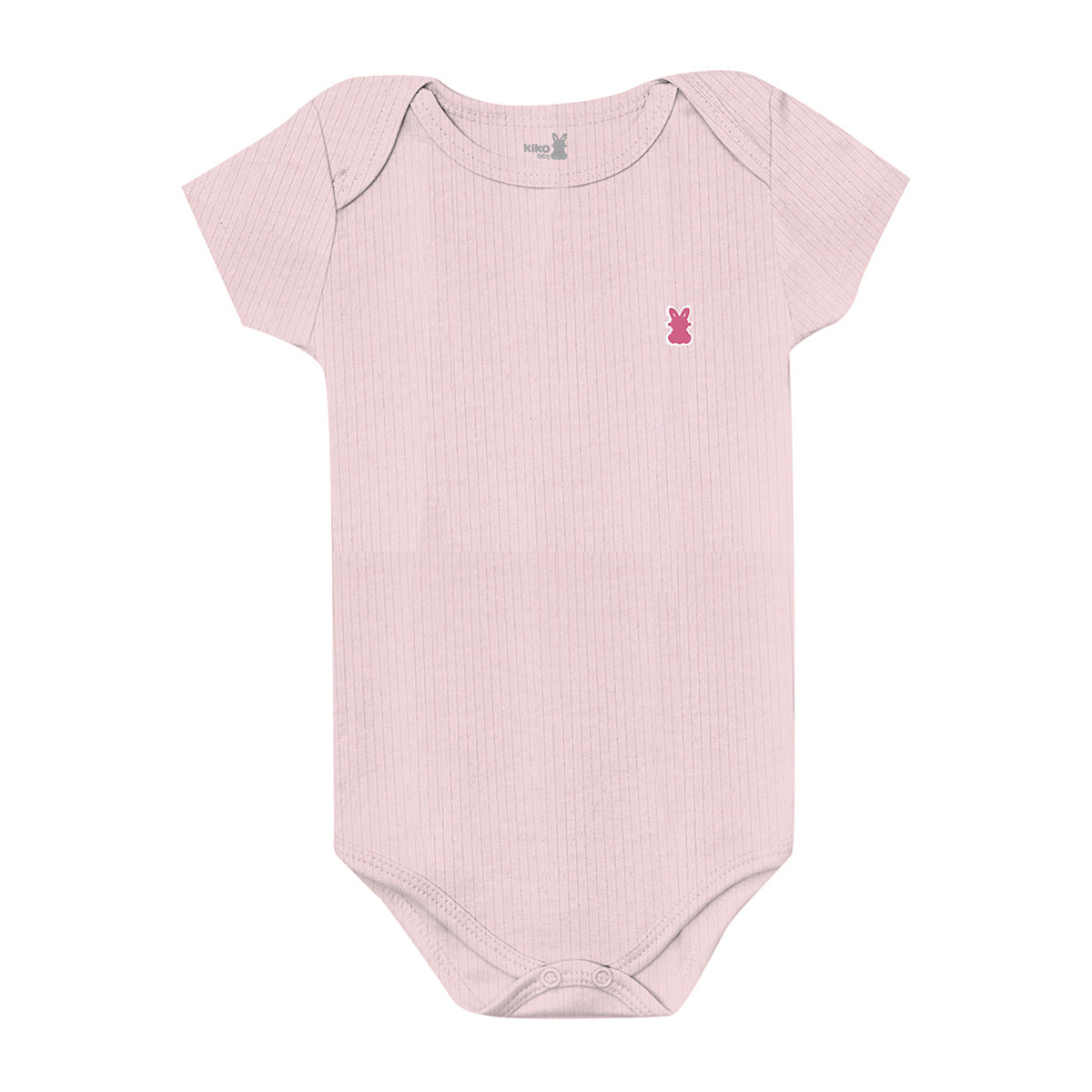 Body Manga Curta Bebê Unissex Suedine Canelado - Kiko Baby