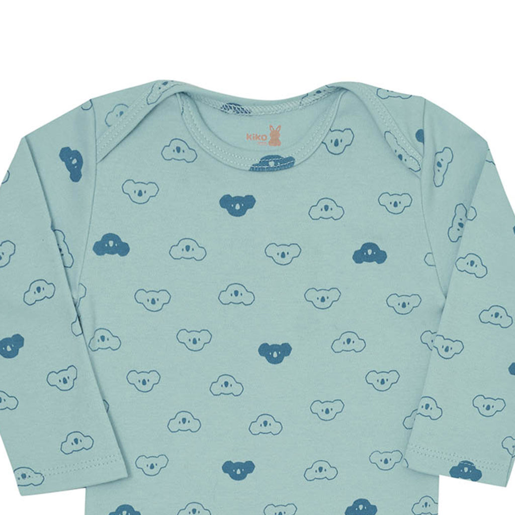 Body Manga Longa Bebê Menino Verde Coalas - Kiko Baby