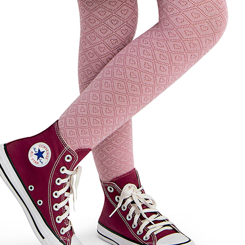 Meia-Calça Fio 80 Infantil Menina Algodão Corações - Selene