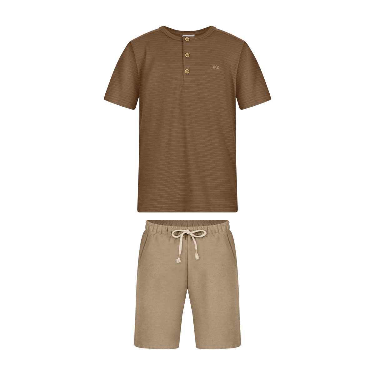 Conjunto Menino Malha Texturizada e Bermuda - Alakazoo