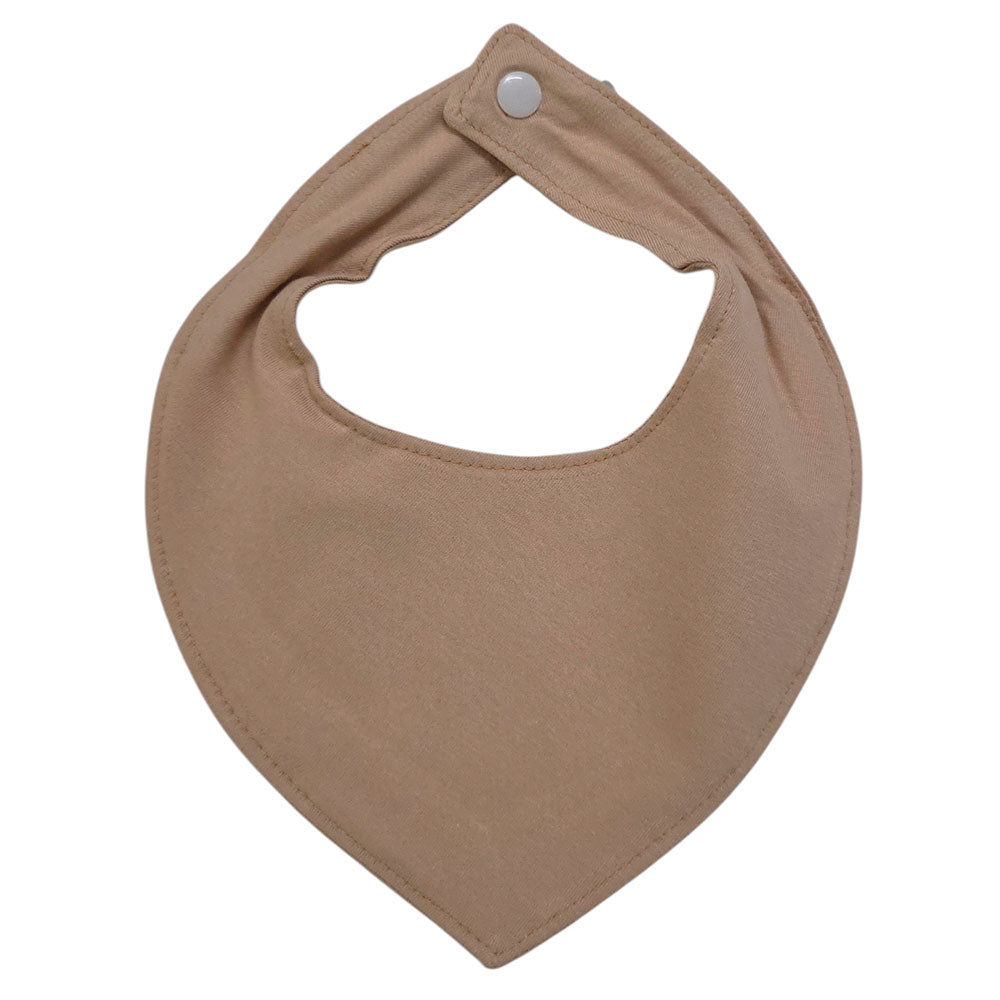 Babador Bandana Impermeável Bebê Liso Bege
