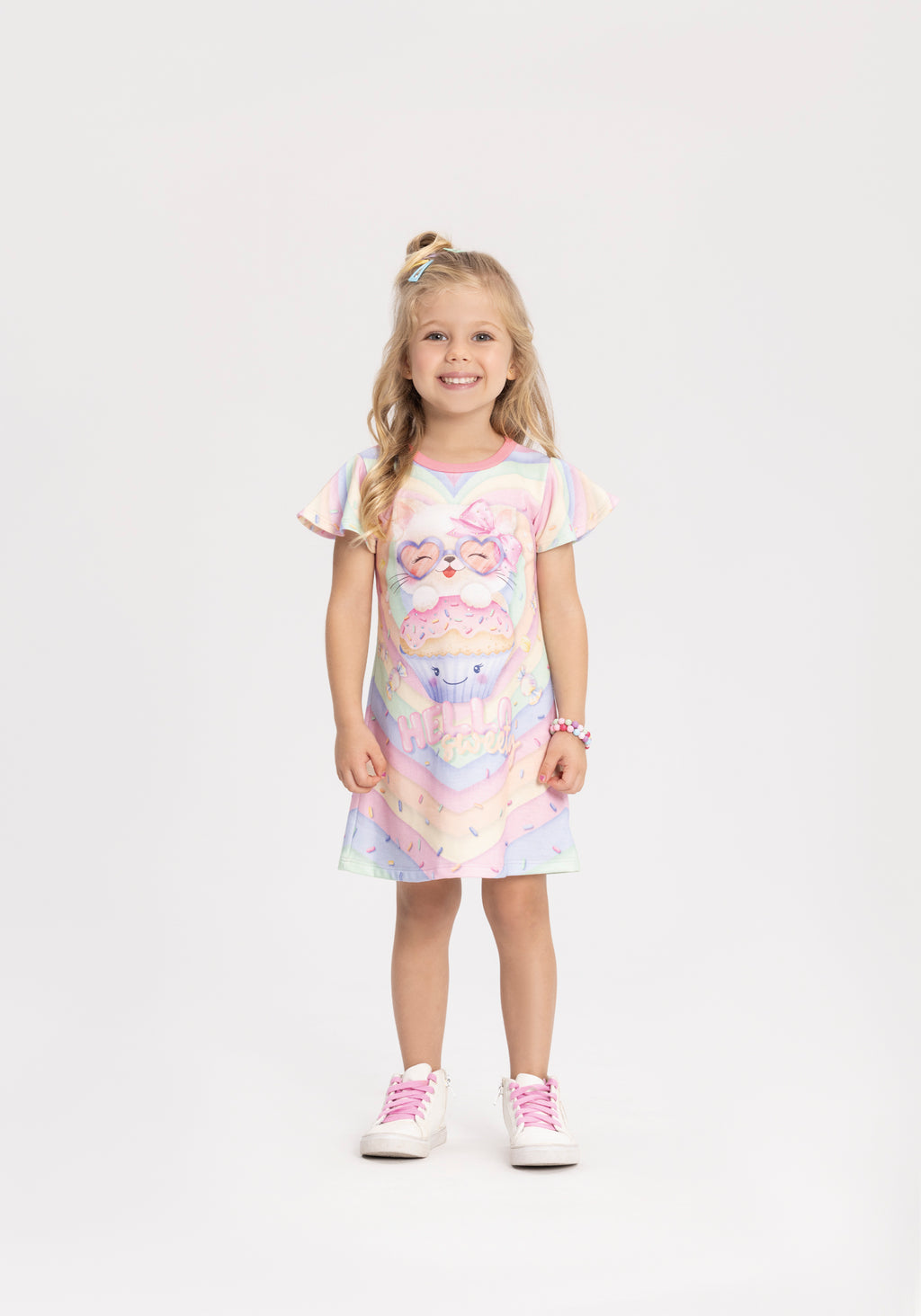 Vestido Infantil Moletinho Soft Gatinha - Alakazoo
