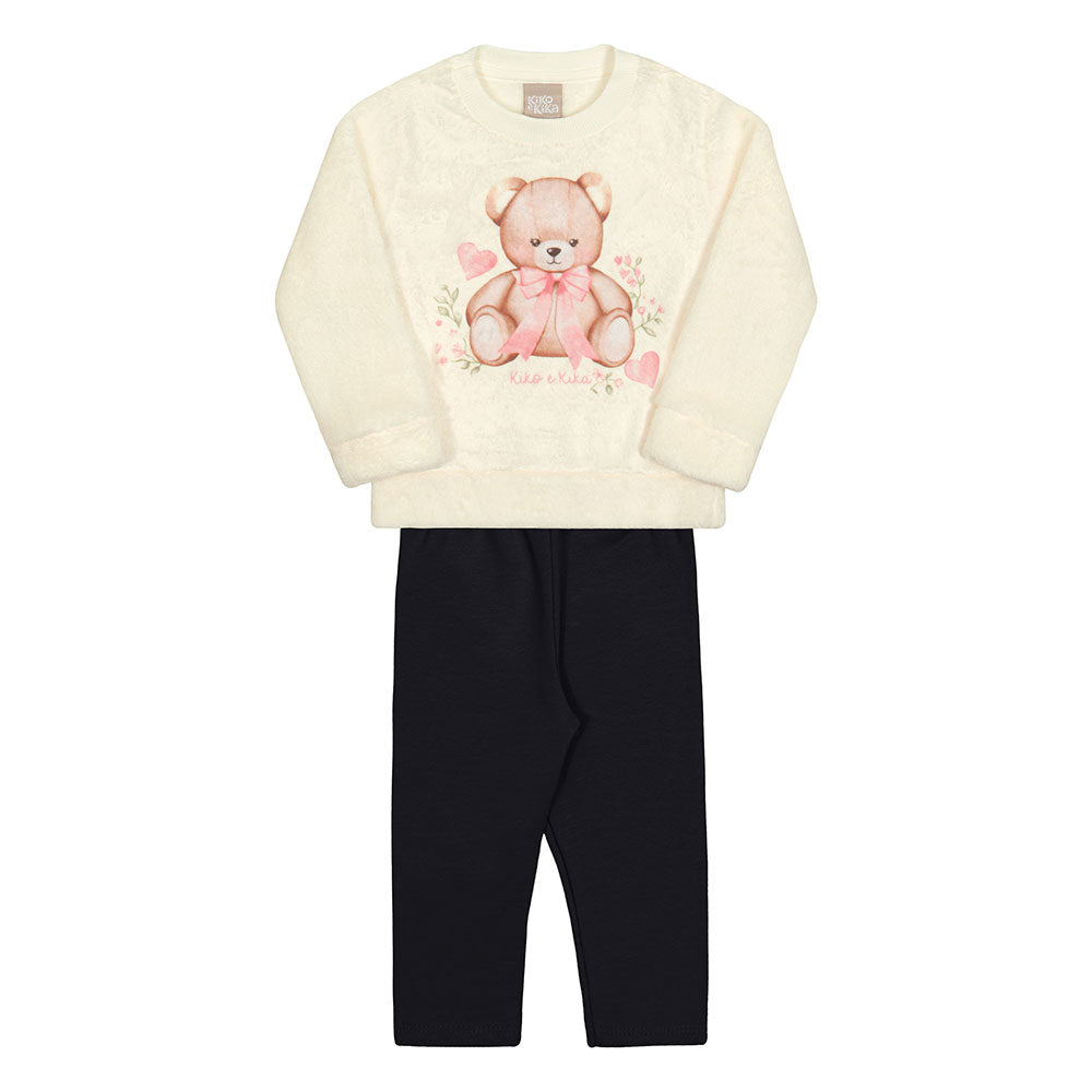 Conjunto Bebê Menina Fleece e Molecotton Peluciado - Kiko e Kika