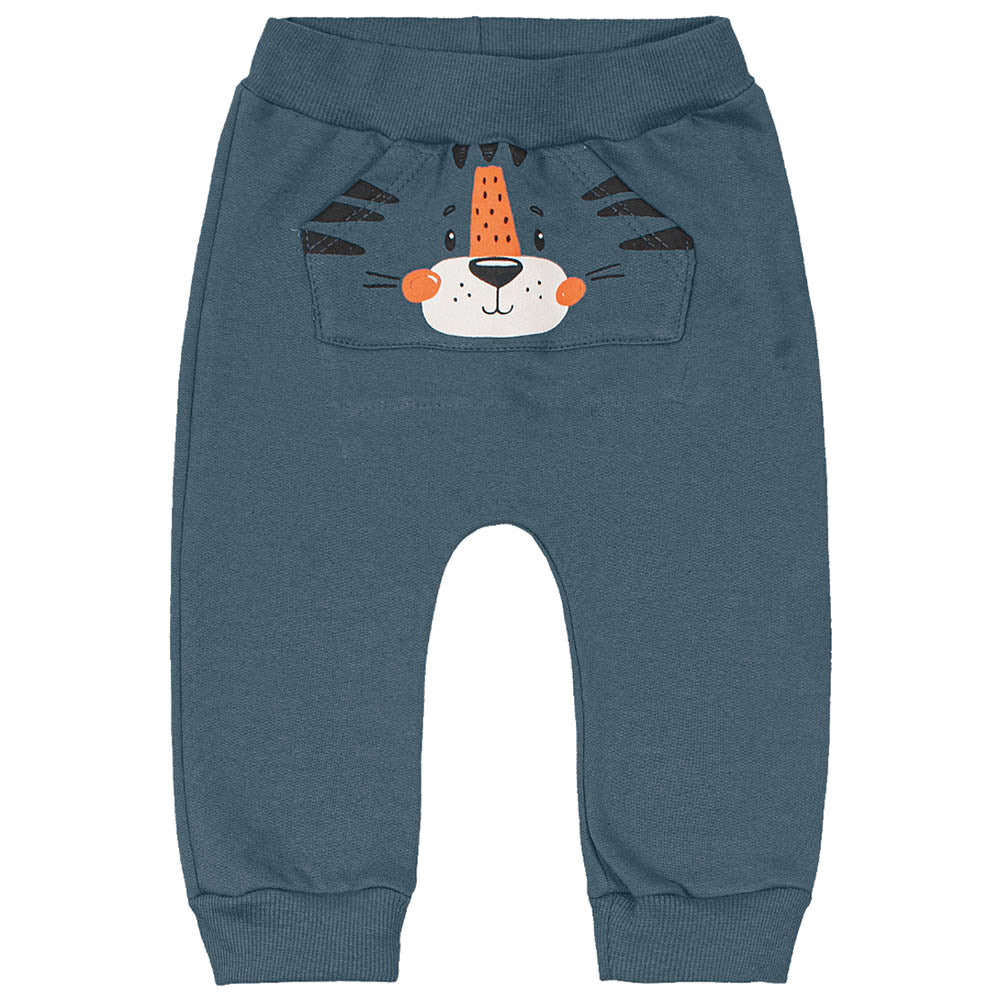 Calça Moletom Peluciado Bebê Azul Oceano - Kiko e Kika