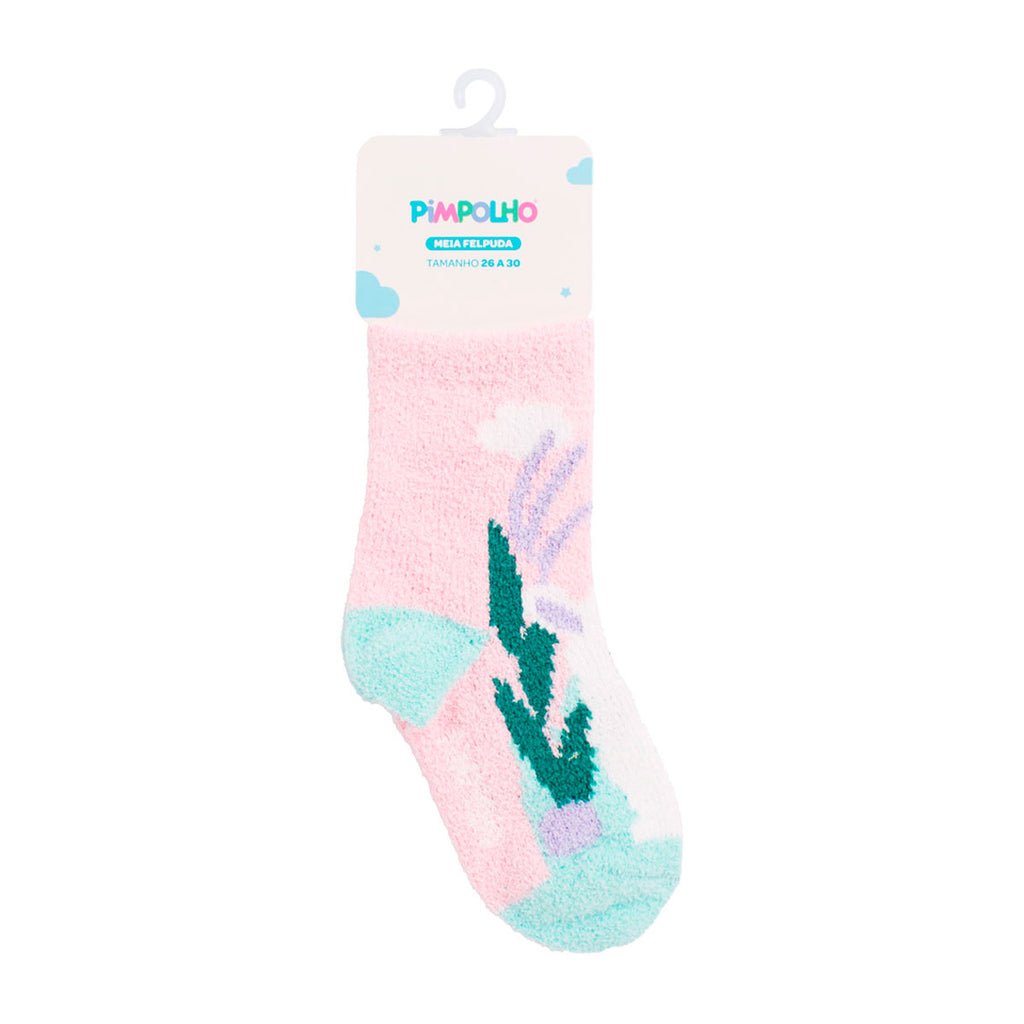 Meia Felpuda Infantil Menina 26-30 Lhama - Pimpolho