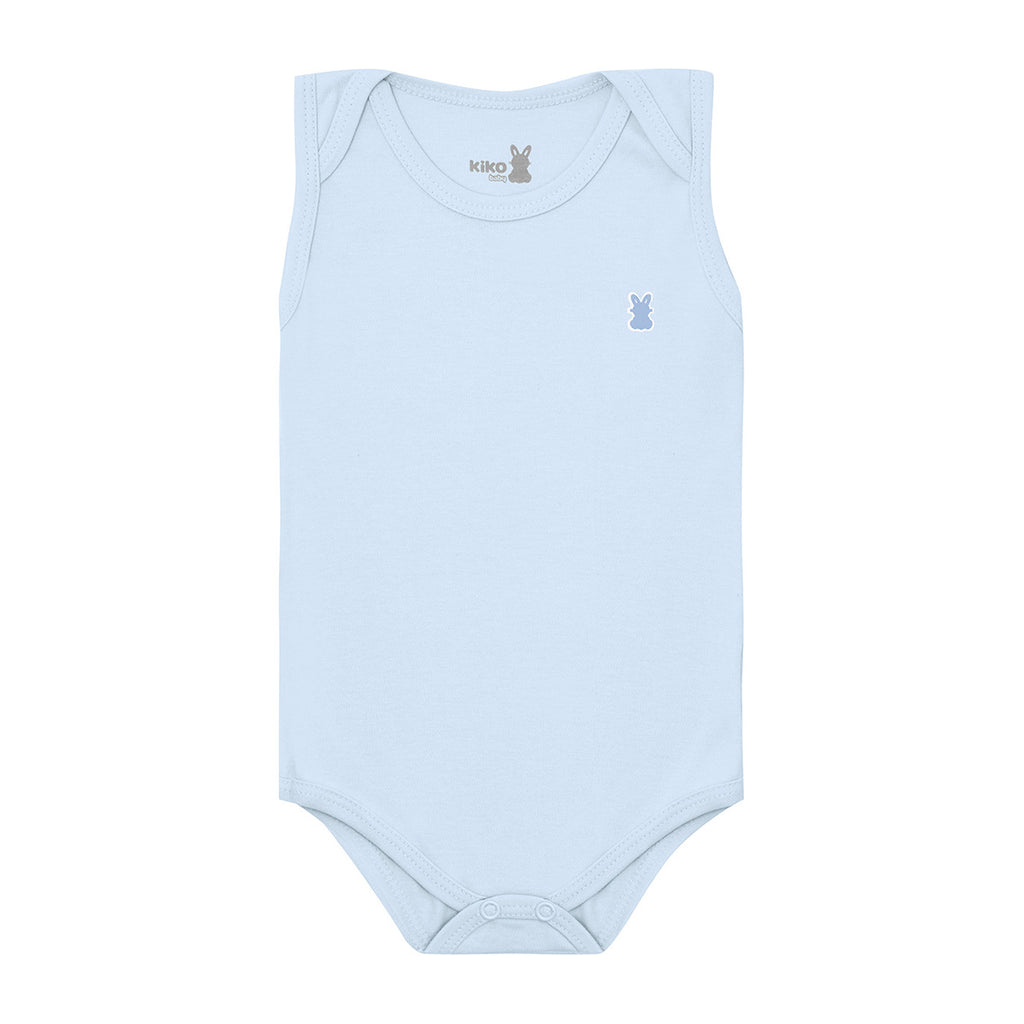 Body Regata Bebê Unissex Timeless Liso Em Suedine - Kiko Baby
