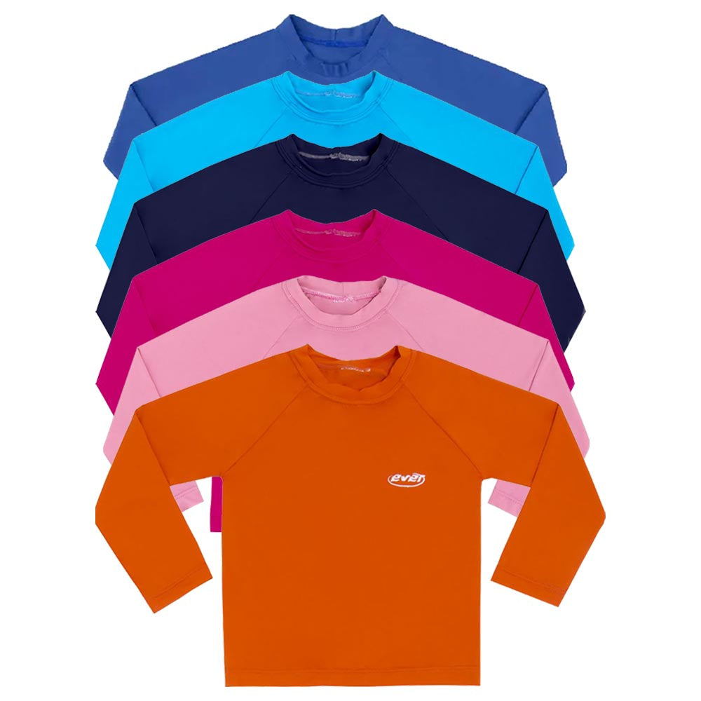 Camiseta Blusa Infantil Com Proteção UV 50+ Lisa - Everly