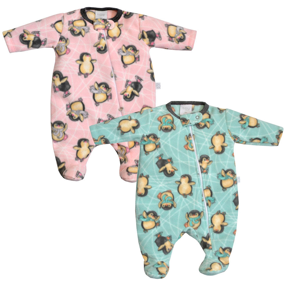 Macacão em Soft Com Zíper Pinguins - Tilly Baby