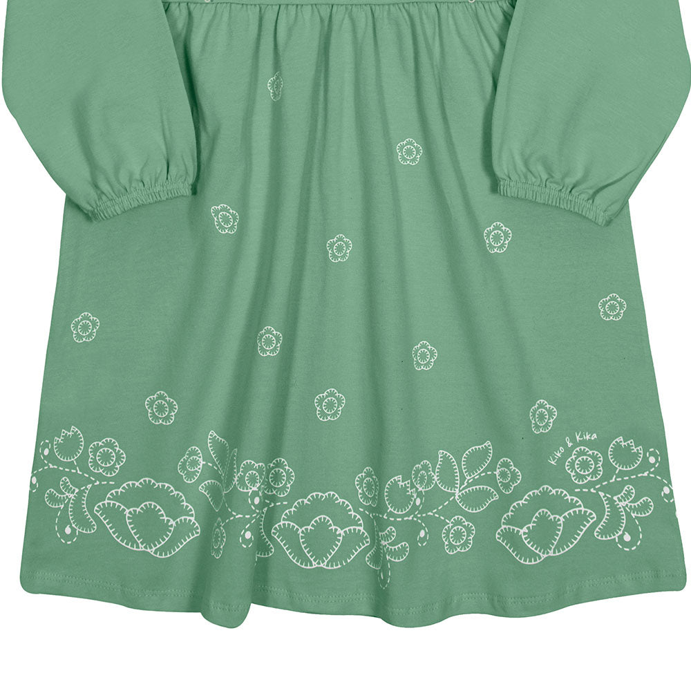 Vestido Infantil Menina Meia Malha Flores - Kiko e Kika