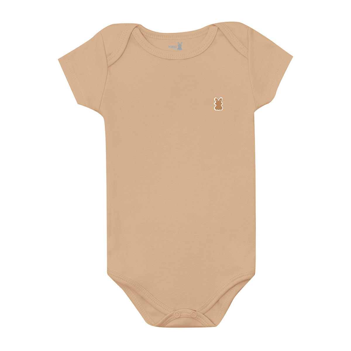 Body Manga Curta Bebê Unissex Liso em Suedine - Kiko Baby