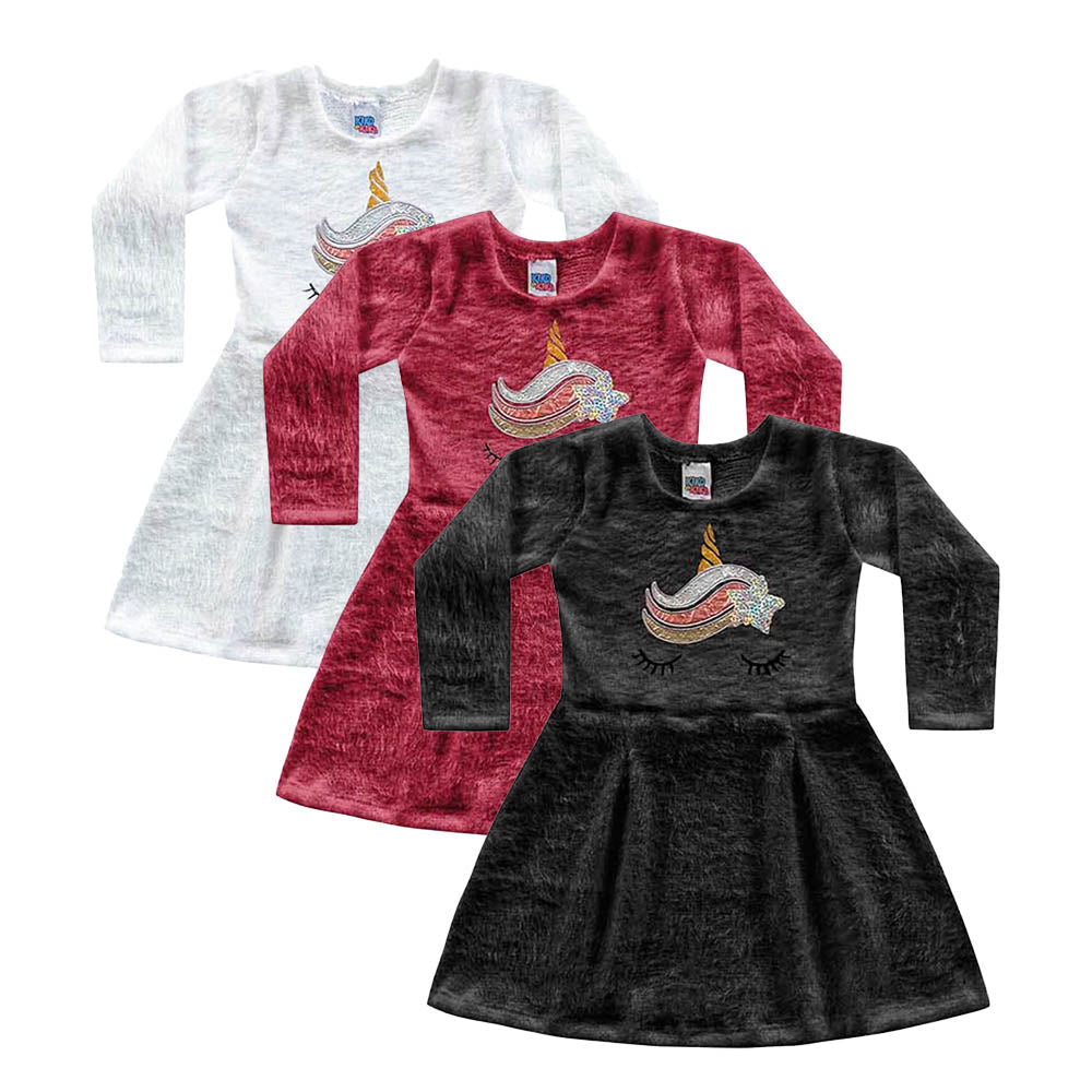 Vestido Infantil Unicórnio em Malha Fofy - Kiko e Kika