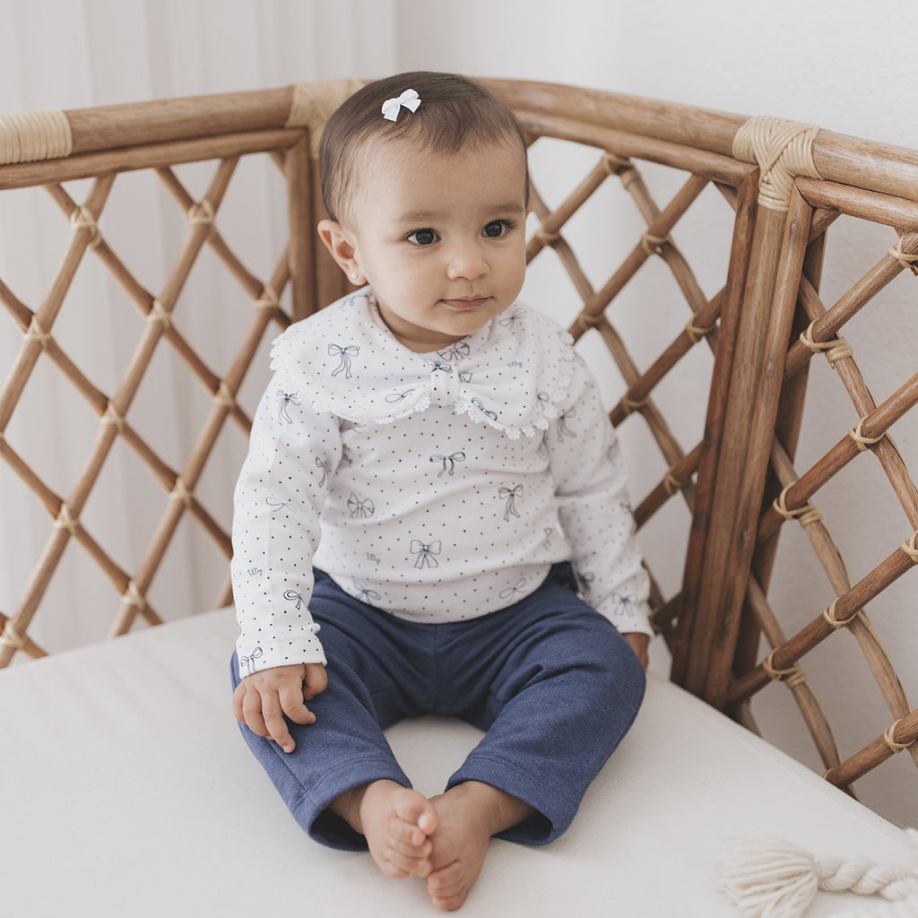 Conjunto Bebê Menina Body Longo e Calça Laços - Tilly Baby