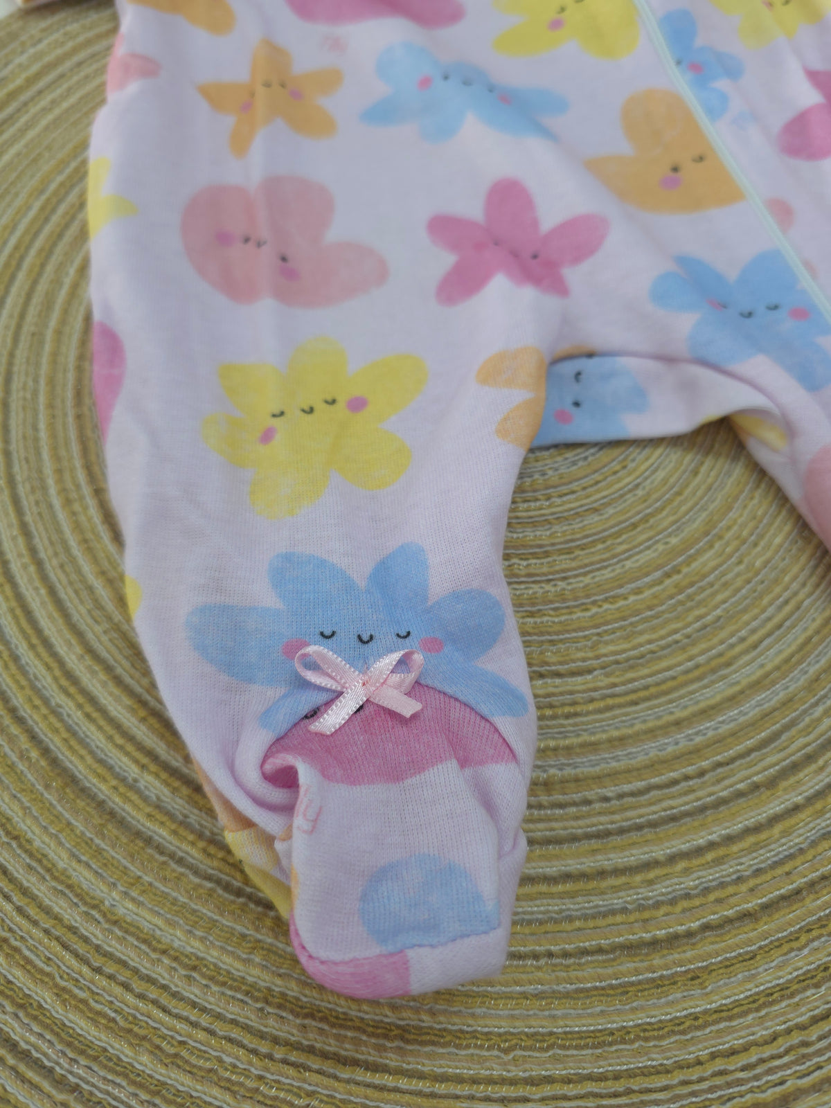Macacão Bebê Menina Canelado Zíper Flores - Tilly Baby
