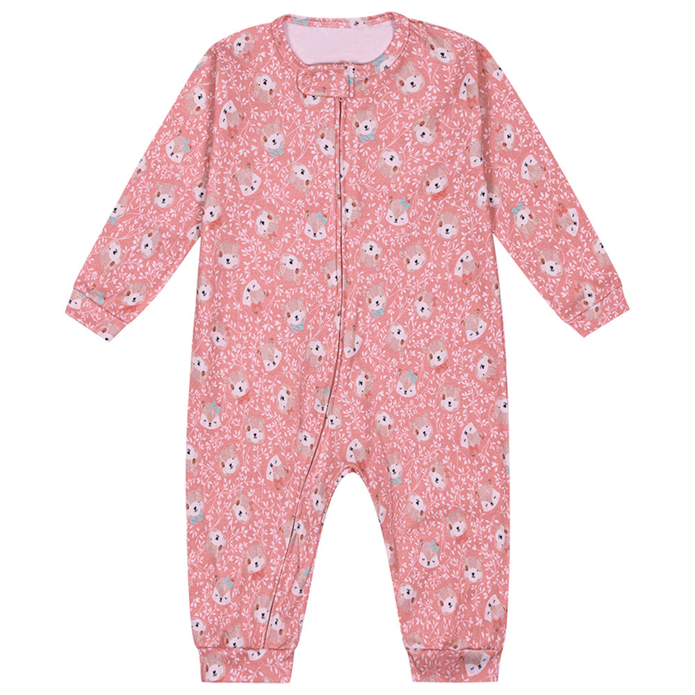 Macacão Bebê Menina em Suedine Bichinhos - Kiko Baby