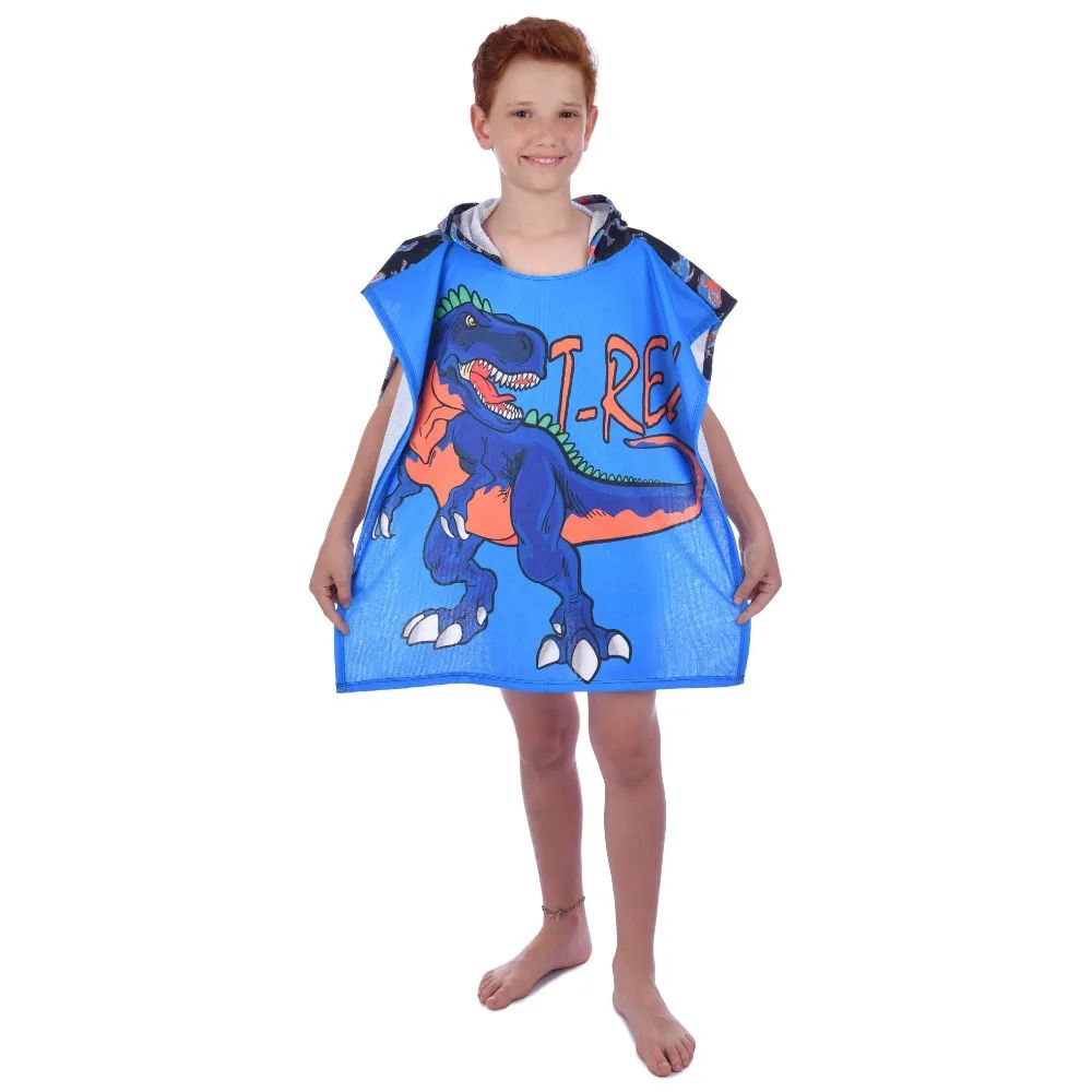 Toalha Poncho Infantil Menino Dinossauro - Everly