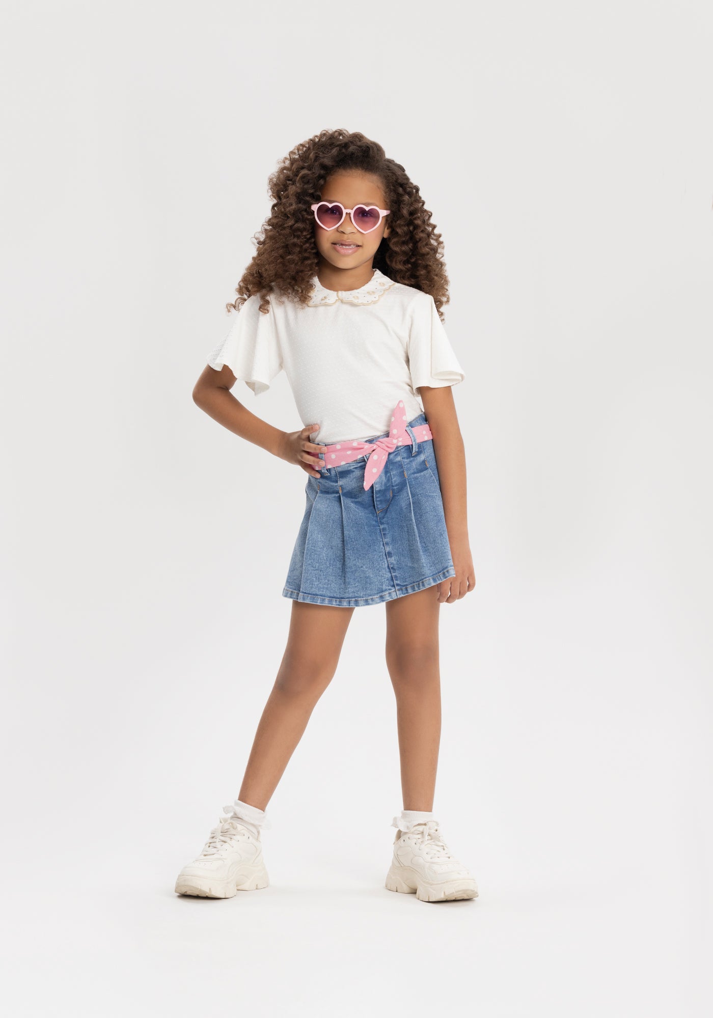 Blusa Infantil Menina Texturizada Gola Bordada - Alakazoo