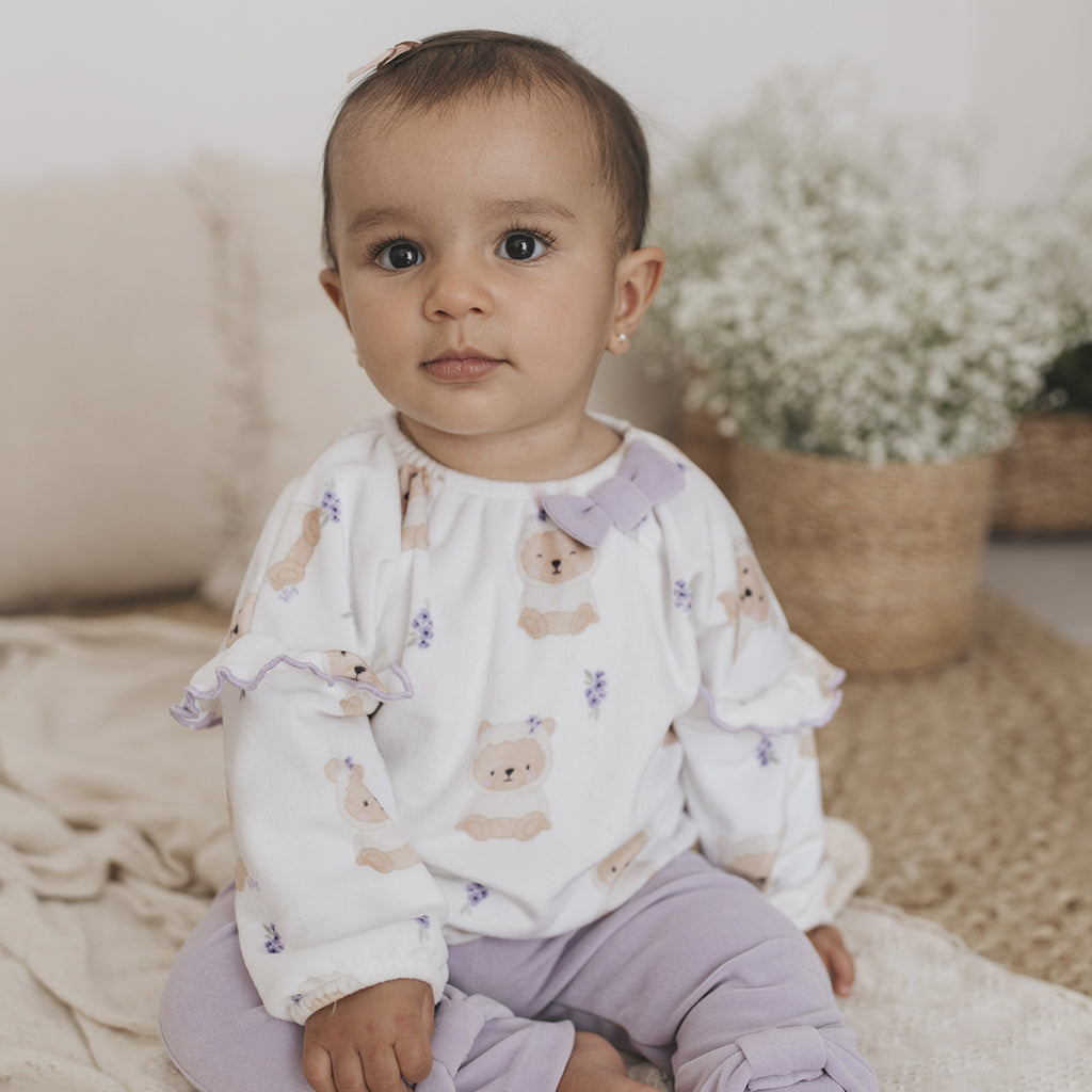 Conjunto Bebê Body Manga Longa e Calça Ursinha - Tilly Baby