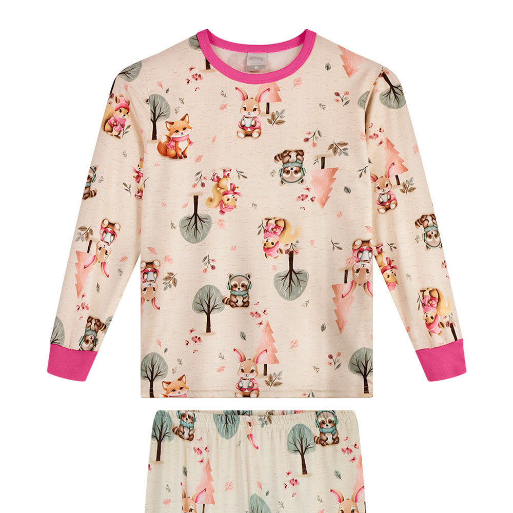 Pijama Infantil Menina Malha Modelli Amigas - Alakazoo