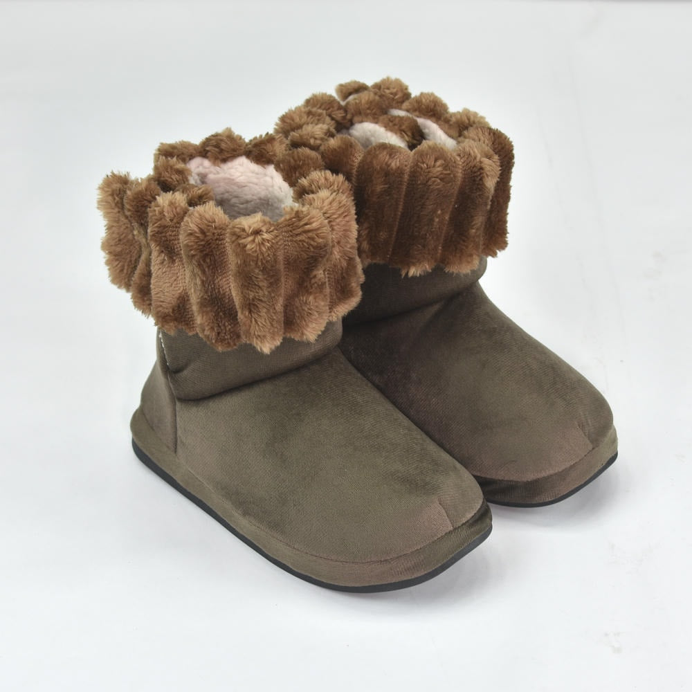 Pantufa Botinha Infantil Marrom Sola Emborrachada - Ferpa