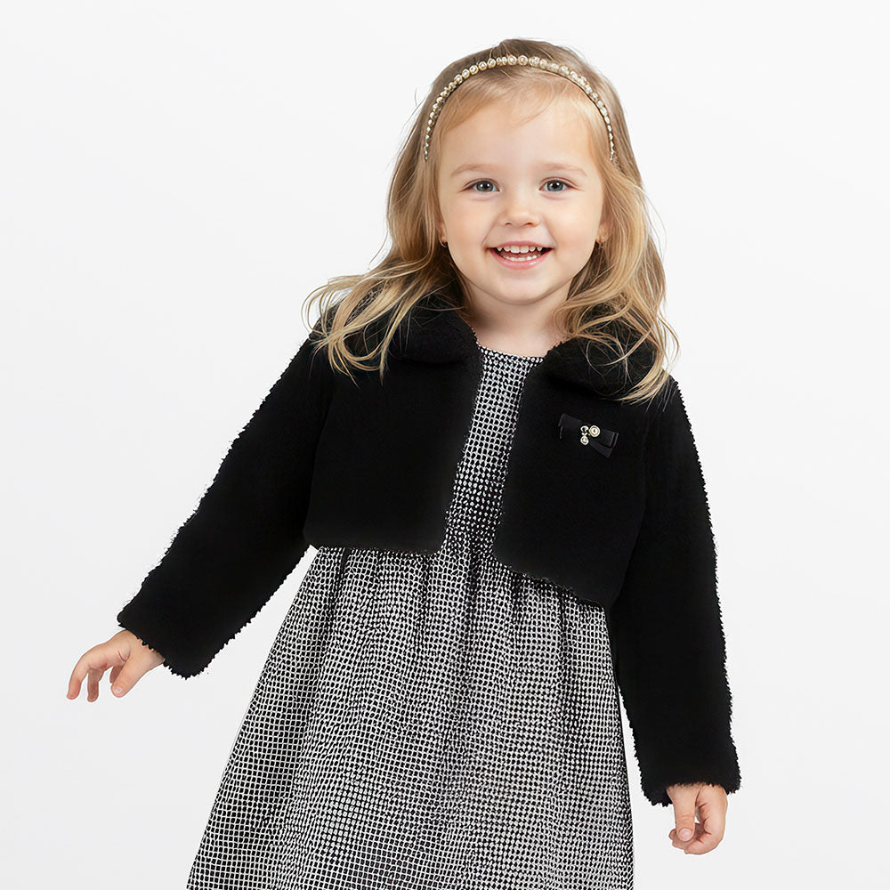 Vestido Infantil Pied de Poule Com Bolero - Alakazoo