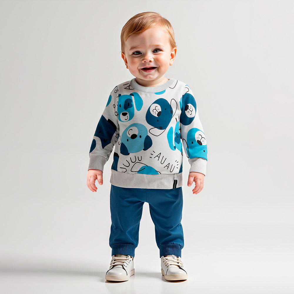 Conjunto Bebê Menino Moletom Peluciado Dog Fun - Alakazoo