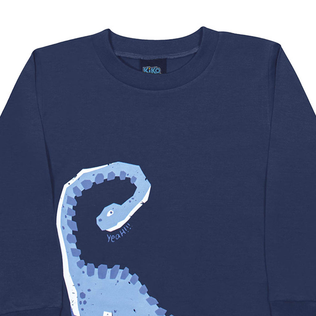 Camiseta Infantil Menino Manga Longa Dino - Kiko e Kika