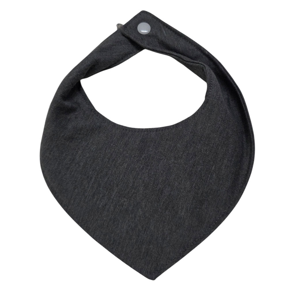 Babador Bandana Impermeável Bebê Liso Cinza Chumbo