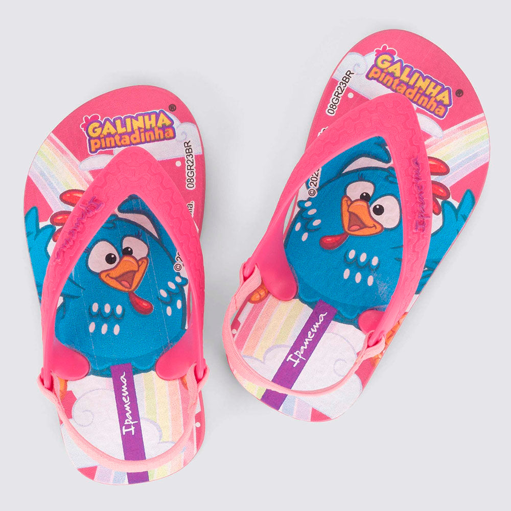 Chinelo de Dedo Menina Baby Galinha Pintadinha Rosa - Ipanema