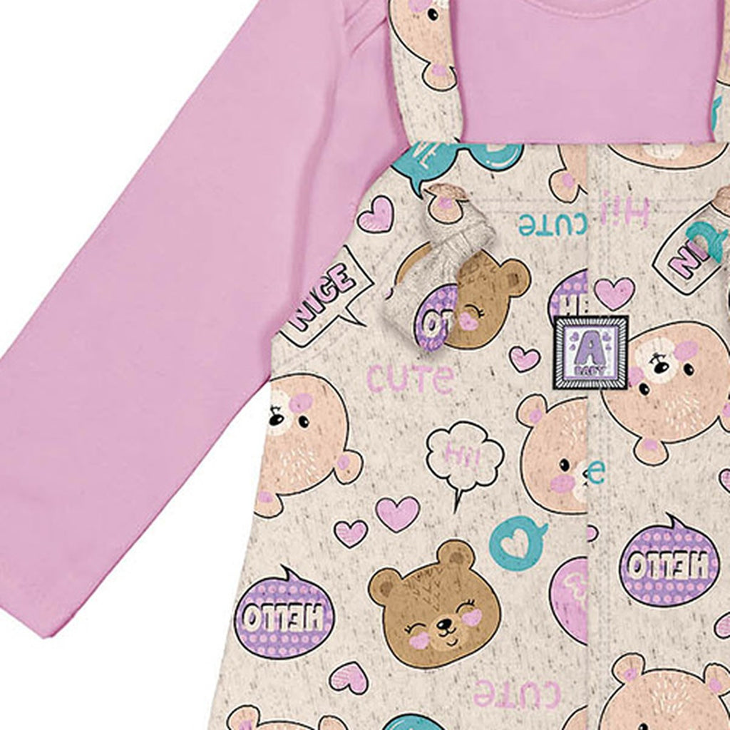 Conjunto Bebê Menina Body e Salopete Ursos - Abrange