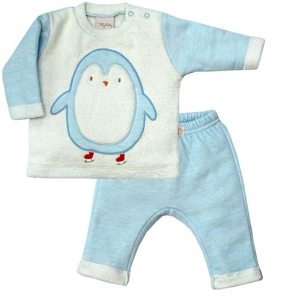 Conjunto Quentinho Pinguim Azul Bebê - Tilly Baby