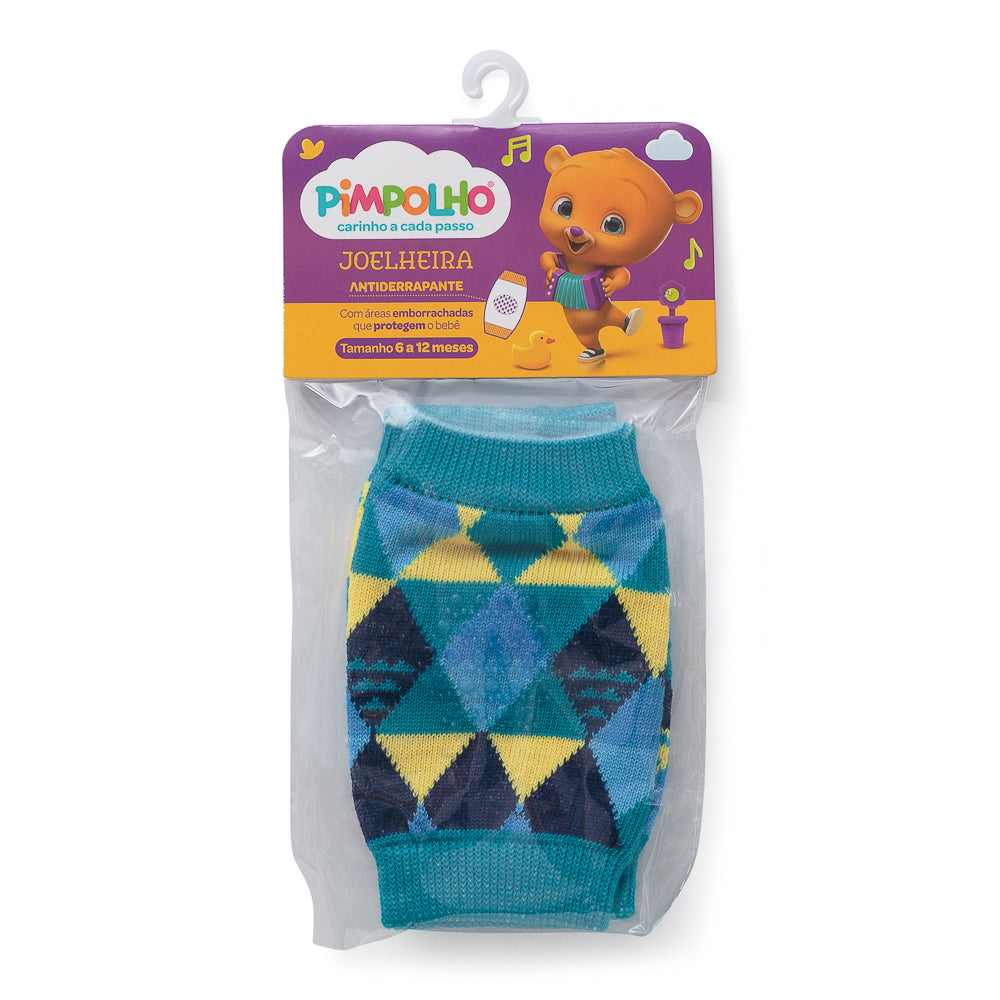 Joelheira Bebê Menino Antiderrapante Geométrico - Pimpolho