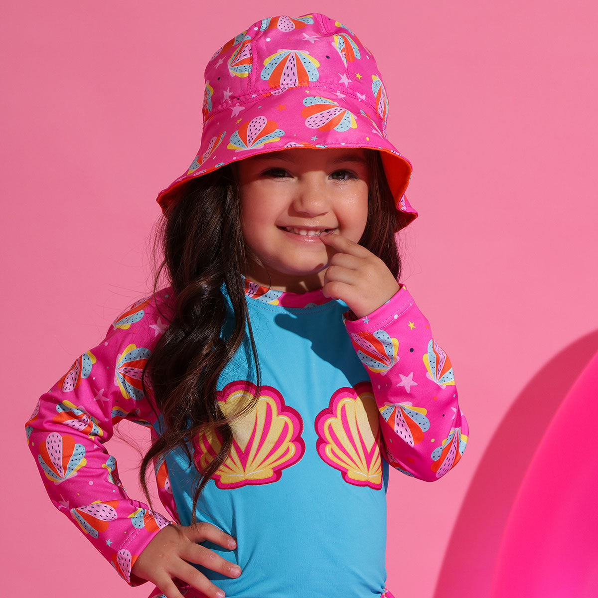 Chapéu Menina Proteção UV 50+ Conchas - Everly