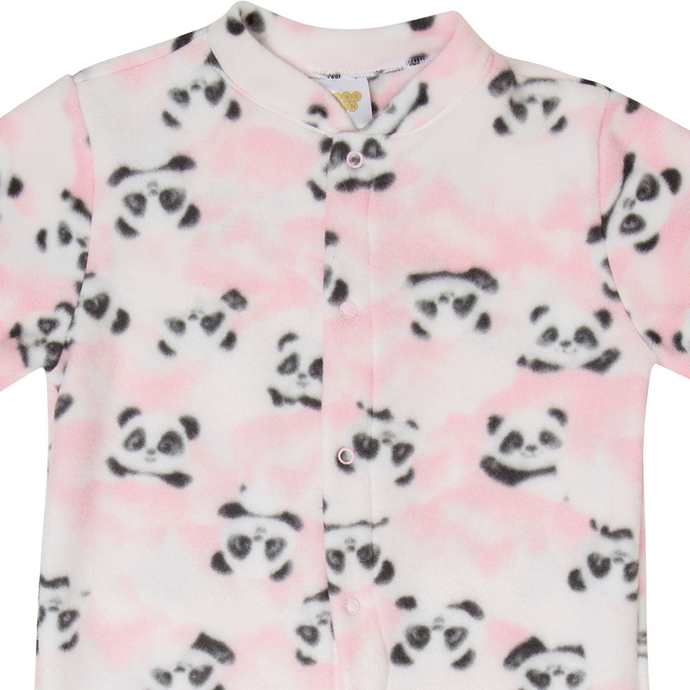 Macacão Soft Infantil Menina Rosa Panda - Have Fun