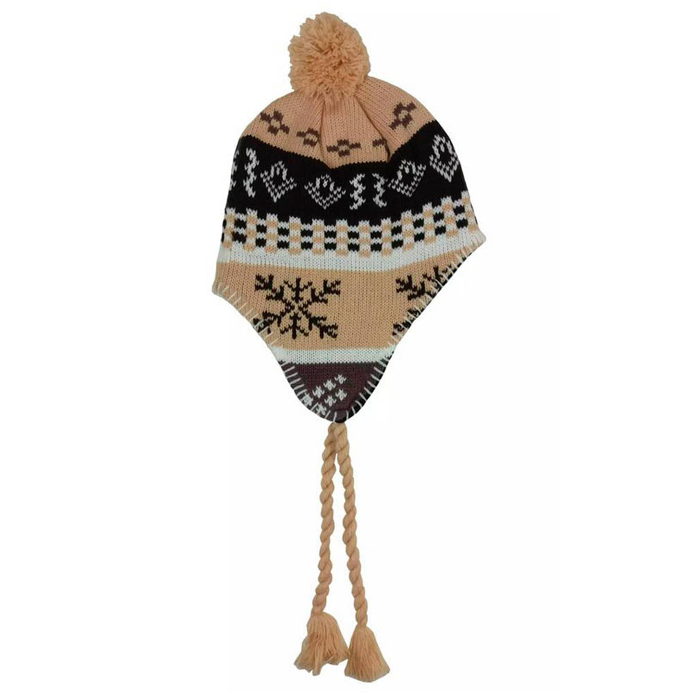 Touca Peruana Estampada Infantil Marrom / Escuro