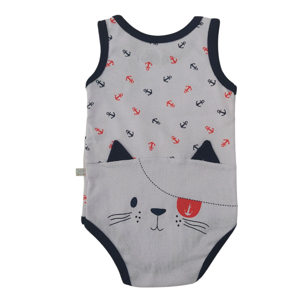 Body Regata Bebê Menino Gatinho Âncoras - Have Fun
