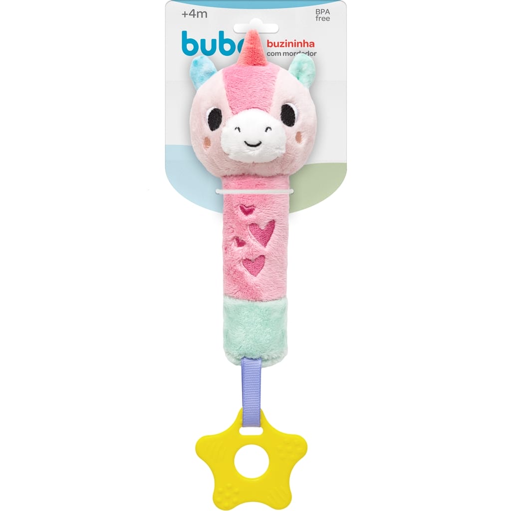 Buzininha Com Mordedor Bebê Buba Zoo Unicórnio - Buba