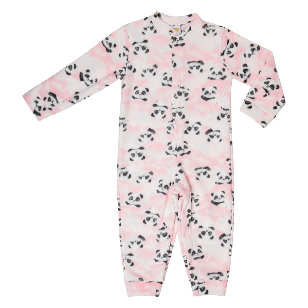 Macacão Soft Infantil Menina Rosa Panda - Have Fun