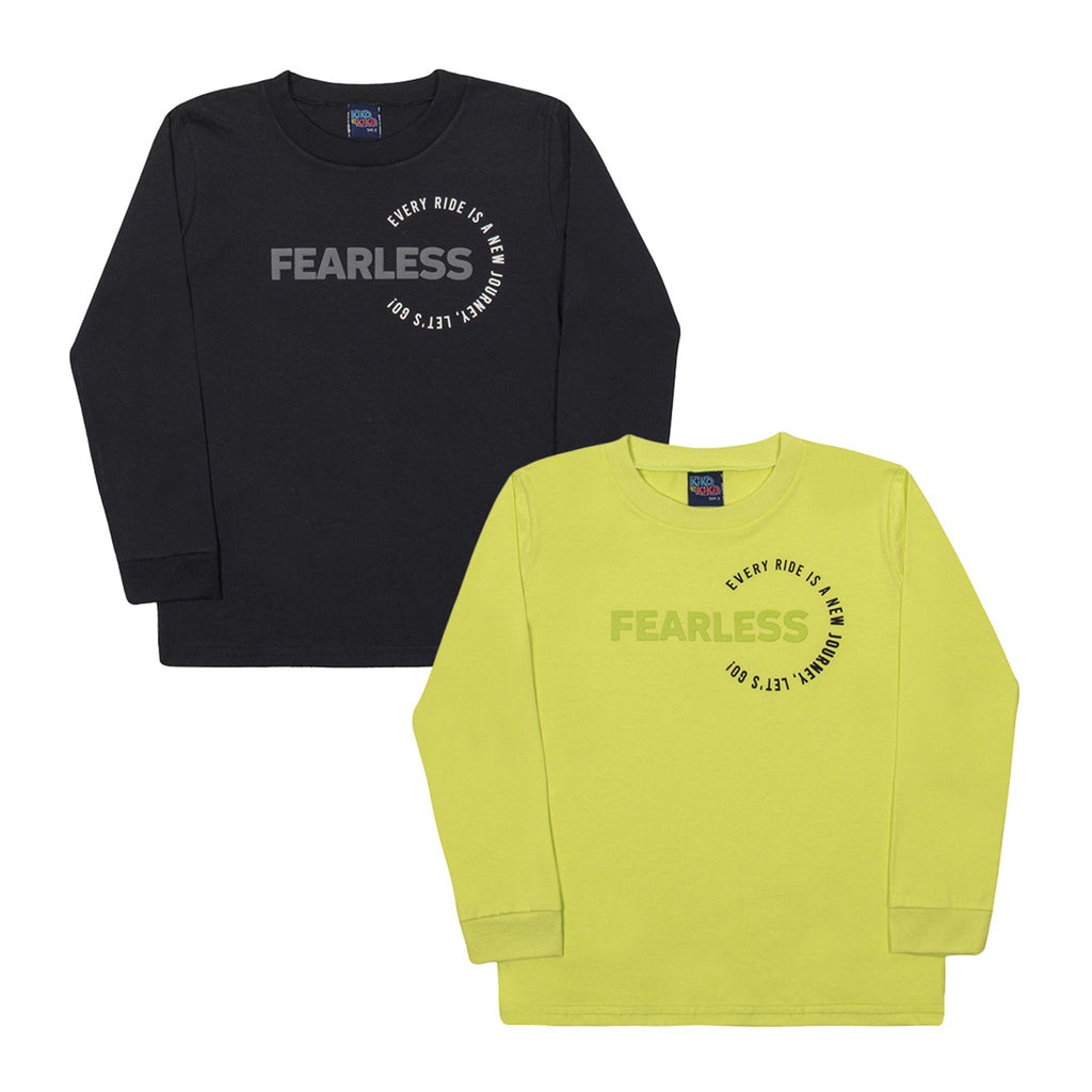 Camiseta Infantil Menino Manga Longa Fearless - Kiko e Kika