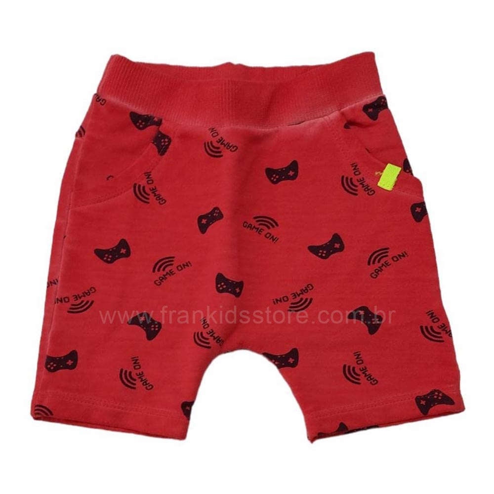 Bermuda Saruel Moletom Game On Vermelho - Have Fun