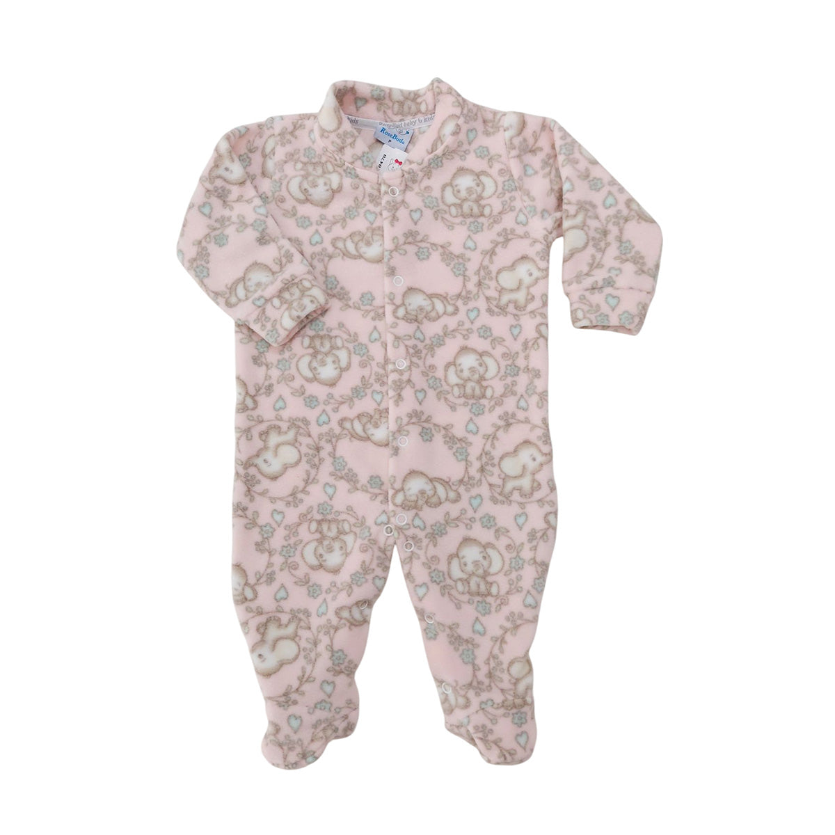 Macacão Soft Bebê Menina Elefantes - Rosebud