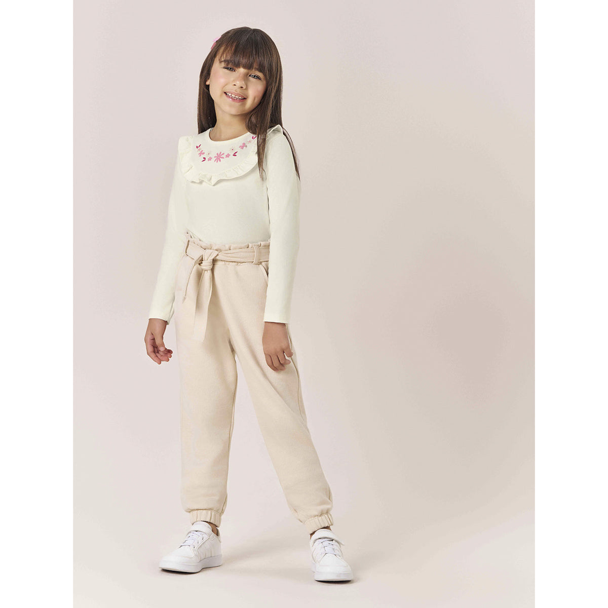 Calça Menina Moletom Peluciado Com Cinto - Kiko e Kika