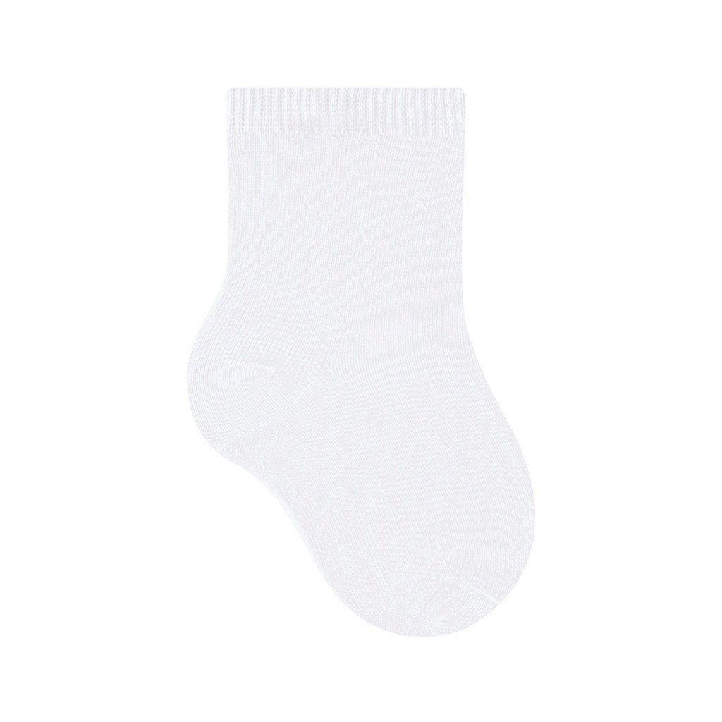 Meia Cano Médio Bebê Unissex Básica Algodão Branca - Selene