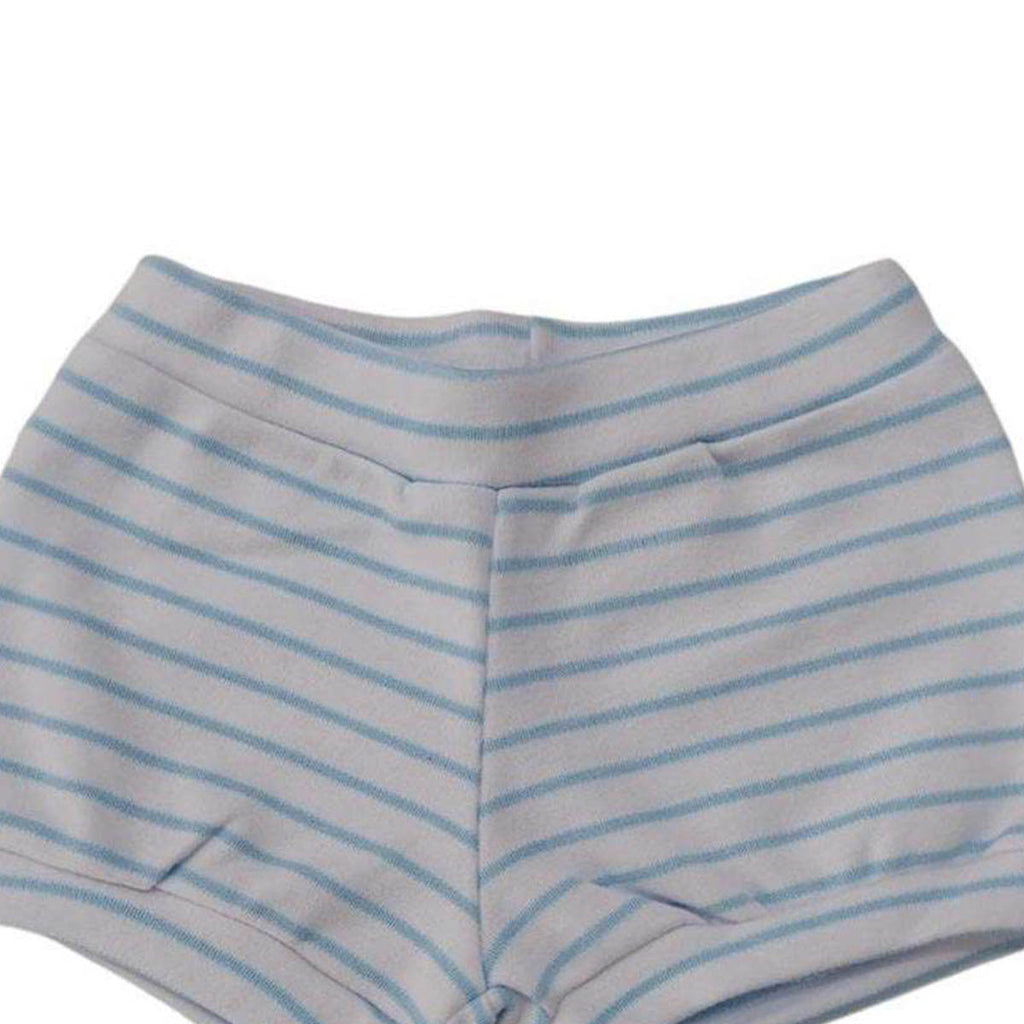 Short Suedine Branco Listras - Kiko Baby