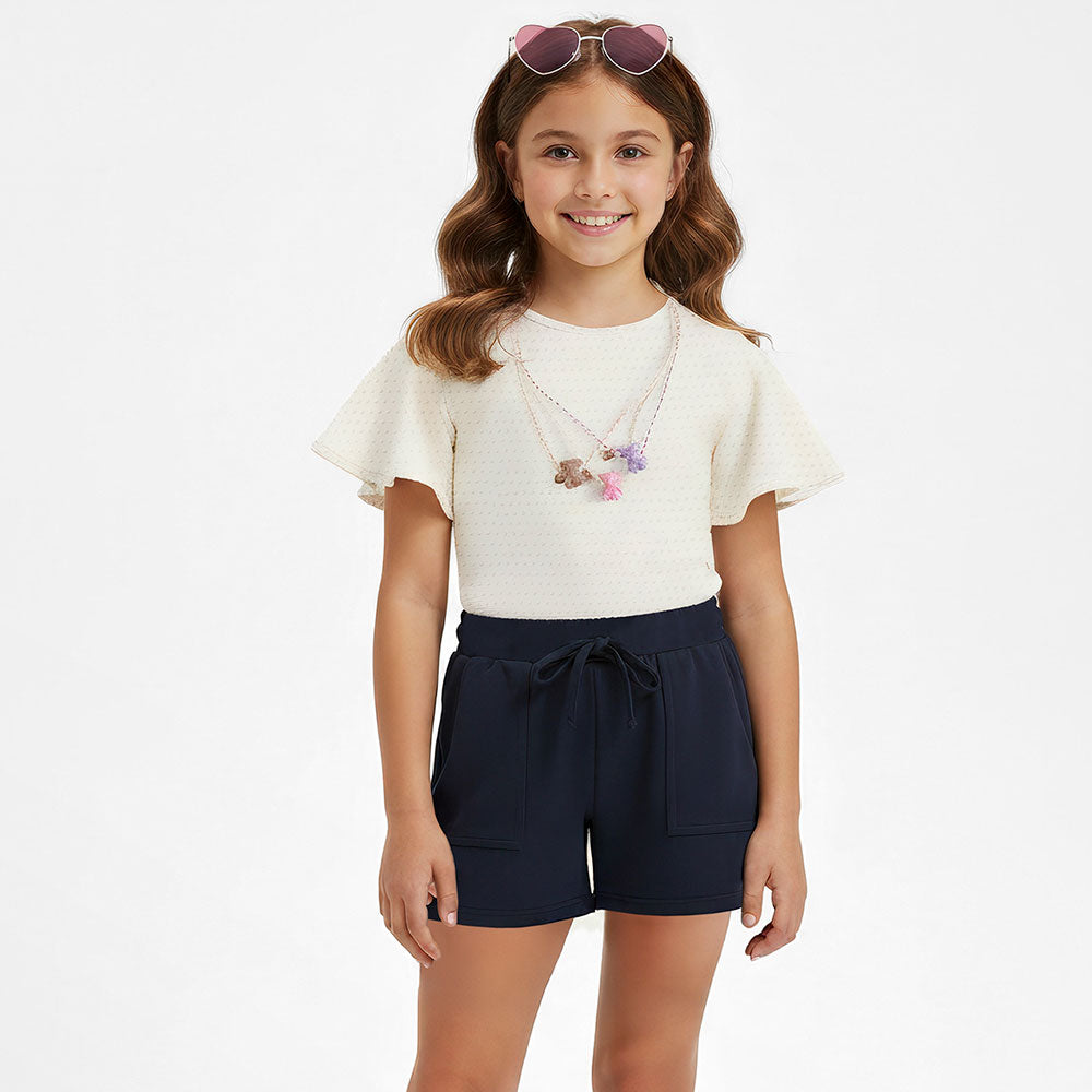 Short Infantil Menina Moletom - Alakazoo