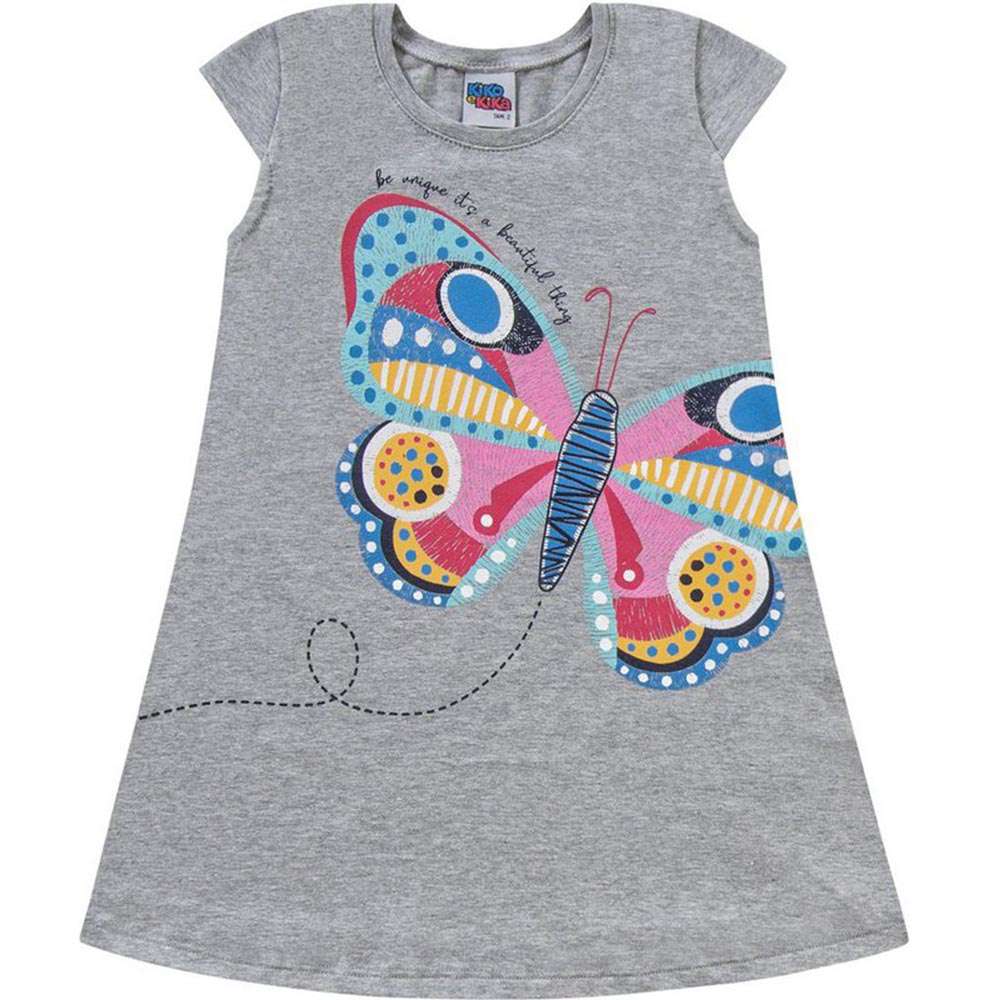 Vestido Infantil Cotton Borboleta - Kiko e Kika