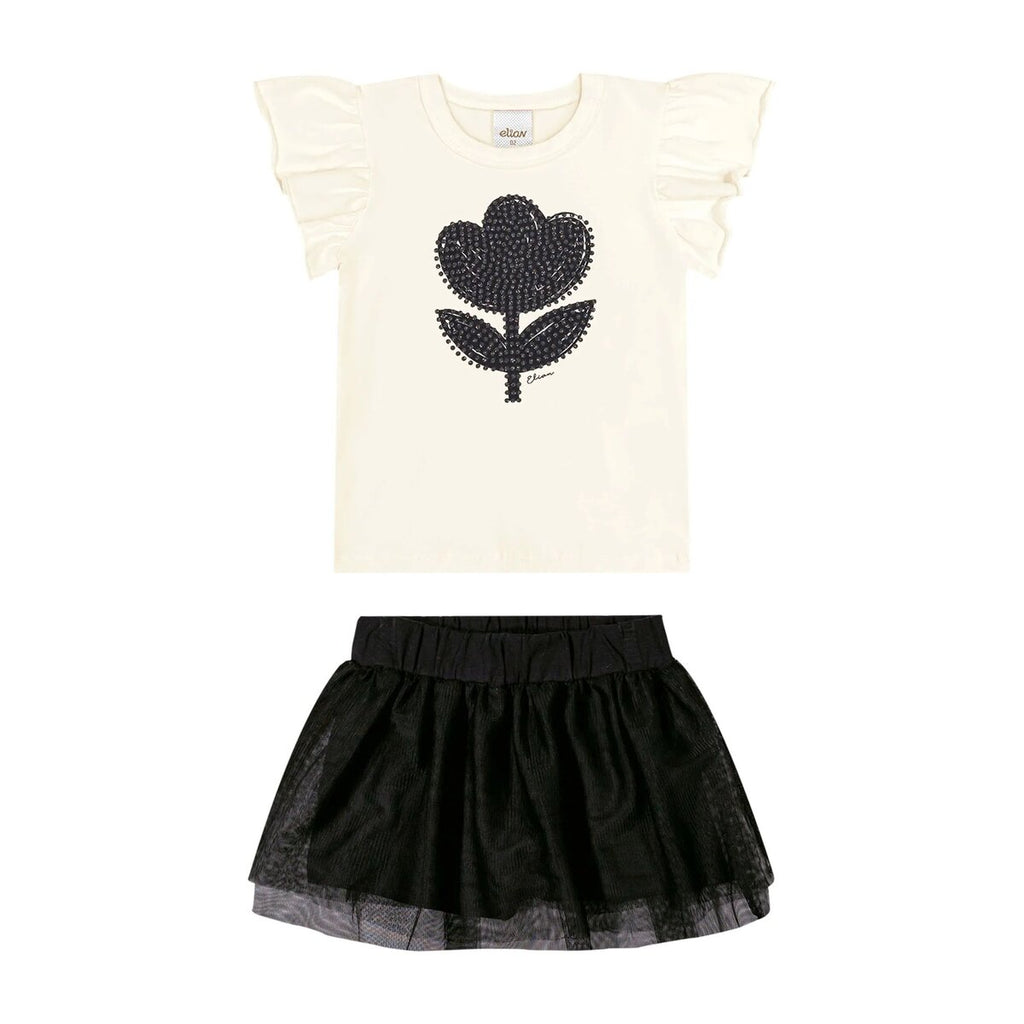 Conjunto Infantil Menina Blusa e Saia Tule - Elian